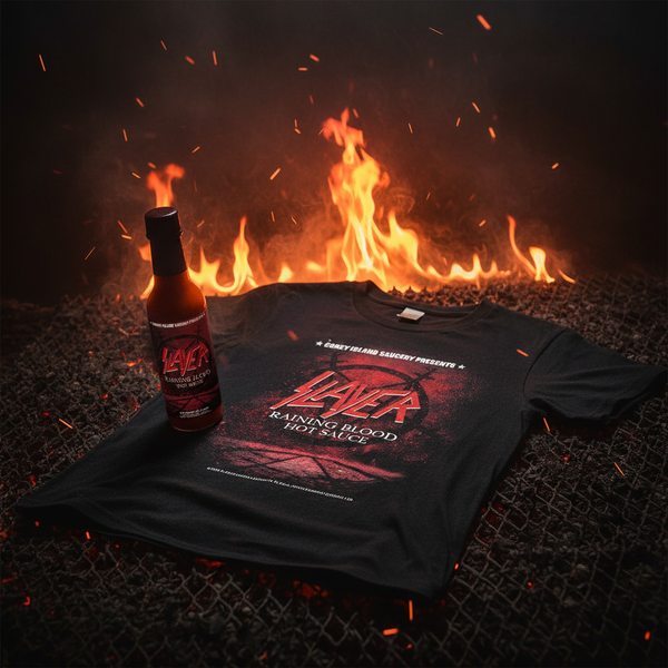 Slayer Raining Blood Hot Sauce + T-Shirt Bundle